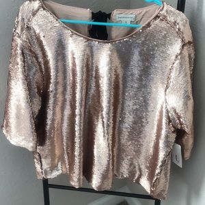 NWT- Rose Gold Sequin Top